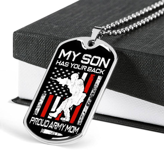 Mom Dog Tag Mother’S Day Gift, Proud Army Mom Dog Tag Military Chain Necklace Gift For Men