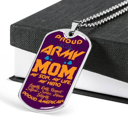 Mom Dog Tag Mother’S Day Gift, Proud Army Mom Dog Tag Military Chain Necklace Gift For Men Rakva