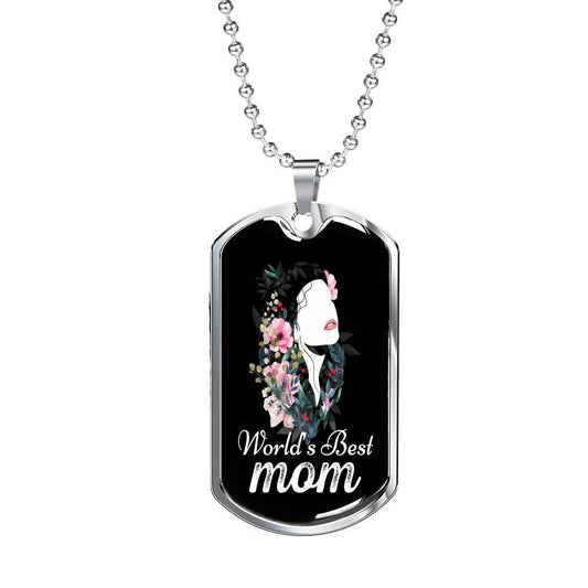 Mom Dog Tag Mother’S Day Gift, World’S Best Mom Dog Tag Military Chain Necklace Mother’S Day For Mom Rakva