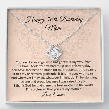 Mom Necklace, 50th Birthday Necklace For Mom, 50th Birthday Mom, Mom 50th Birthday, Personalized