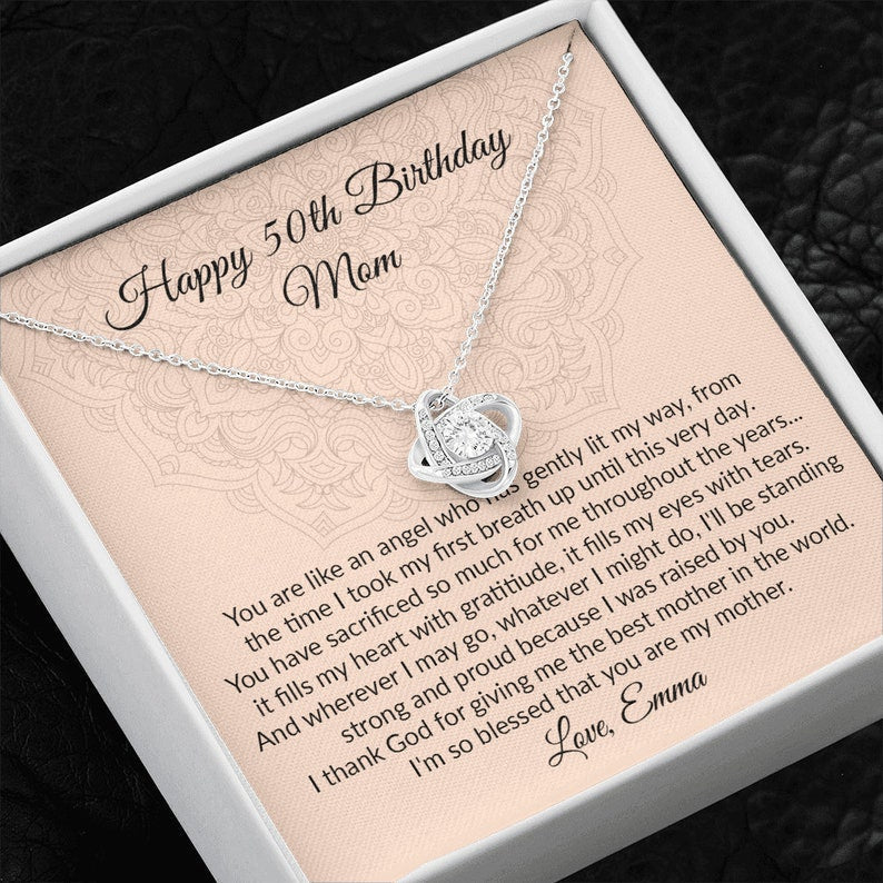 Mom Necklace, 50Th Birthday Necklace For Mom, 50Th Birthday Mom, Mom 50Th Birthday, Personalized