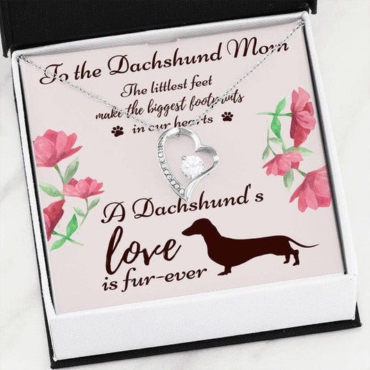 MOM NECKLACE, A DACHSHUND LOVE FUR-EVER FOREVER LOVE NECKLACE GIFT FOR MOM