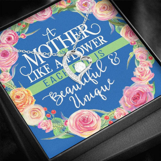 MOM NECKLACE, A MOTHER LIKE A FLOWER FOREVER LOVE NECKLACE GIFT FOR MOM