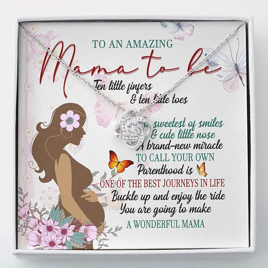 Mom Necklace, Amazing Mama To Be - Gift For Mom Pregnant Mom