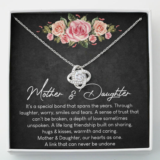 Mom Necklace, Daughter Necklace, Mother And Daughter Gift - Love Knot Necklace