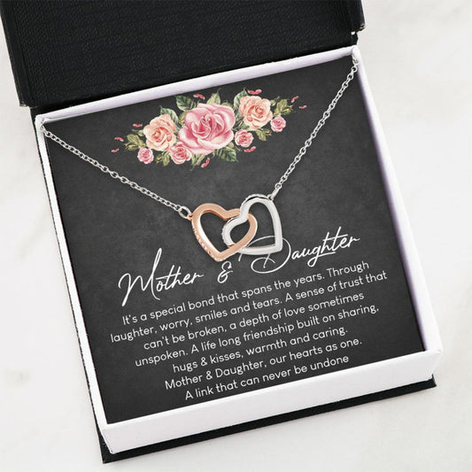 Mom Necklace, Daughter Necklace, Mother And Daughter Necklace - Interlocking Hearts