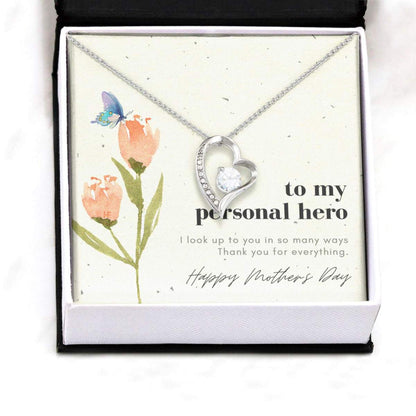 Mom Necklace, Elegant Gift For Mom Your Personal Hero On Mother's Day With Flower And Butterfly Necklace