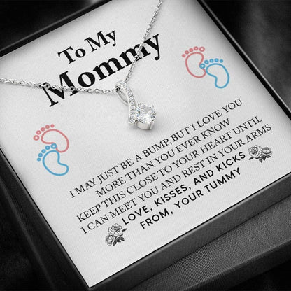 Mom Necklace, First Time Mom Pregnancy Gift “ New Mommy Necklace