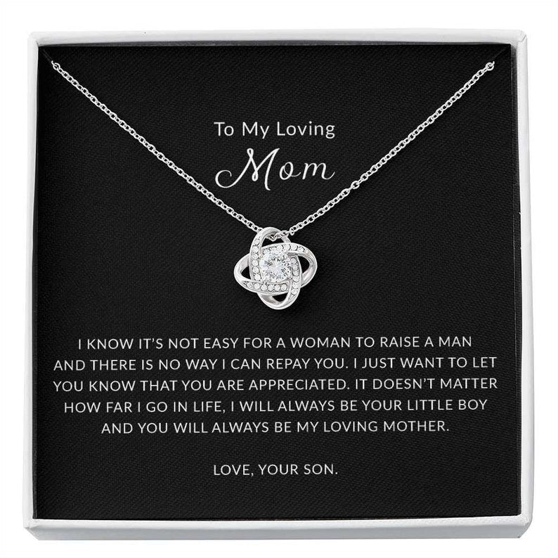 Mom Necklace From Son, Mom Gift From Son, Mom Son Gifts, Mom Son Jewelry, Gift For Mom From Son