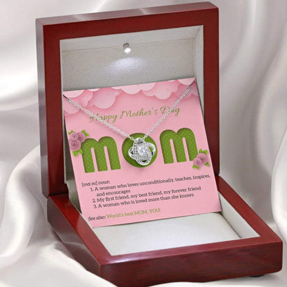 Mom Necklace, Gift For My Beloved Mom On Mother’S Day With Paper Cut Letters, Flowers, Clouds