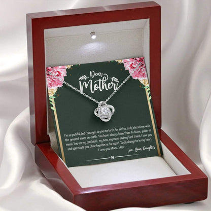 Mom Necklace, Gift For Your Mom On Mother’S Day With Carnation  Love Knot Necklaces