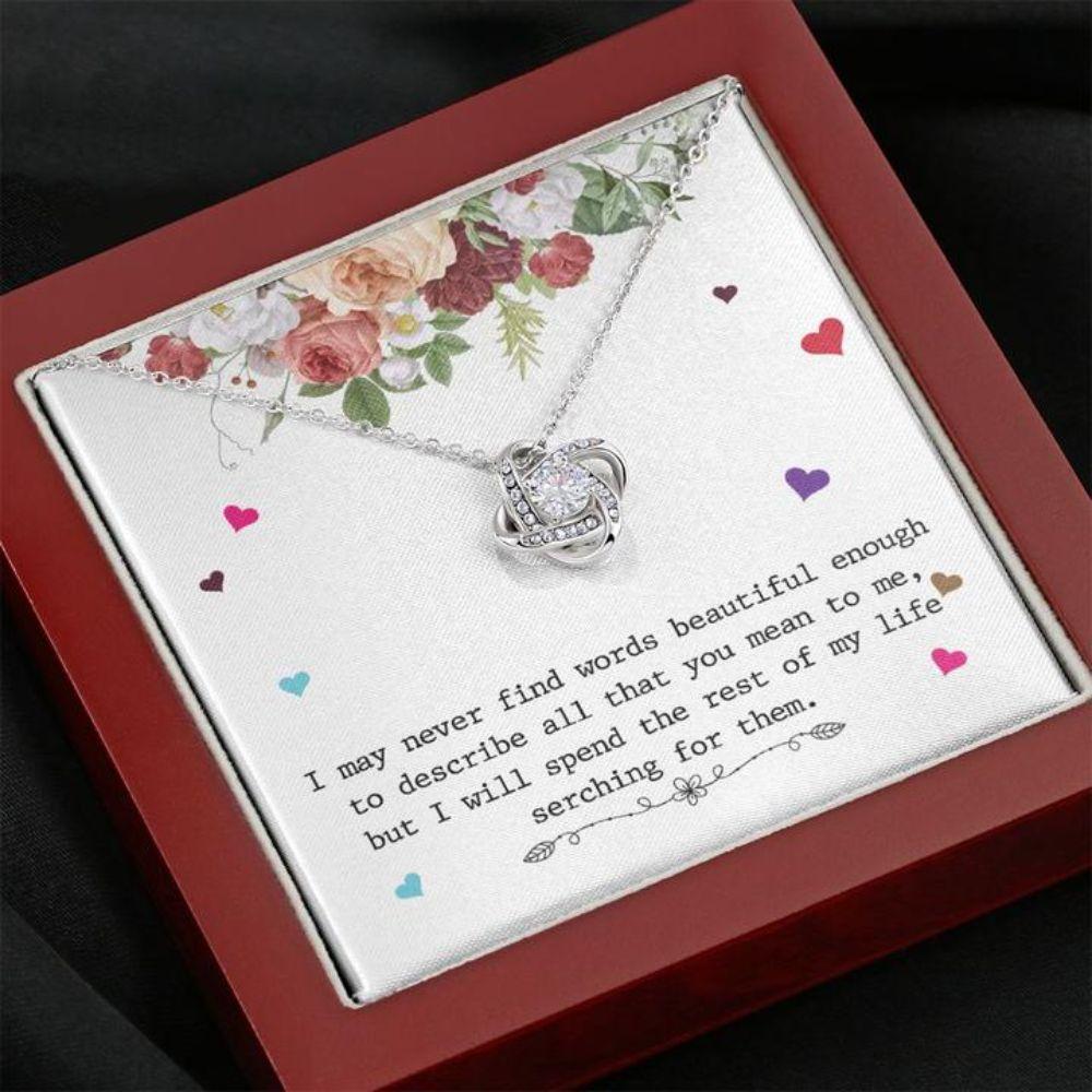 Mom Necklace, Gift Necklace With Message Card General “ Love Stronger Together