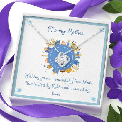Mom Necklace, Gift Necklace With Message Card Happy Hanukkah To My Mom Stronger Together