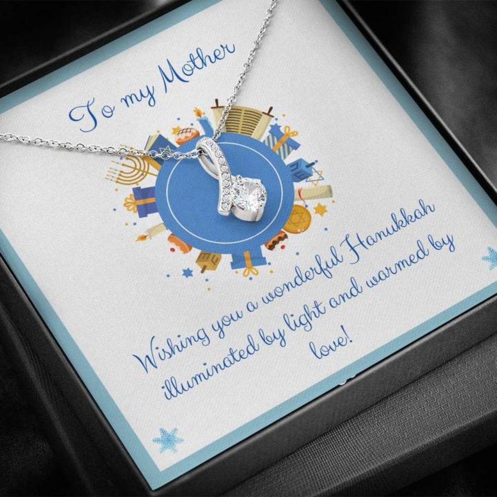 Mom Necklace, Gift Necklace With Message Card Happy Hanukkah To My Mom The