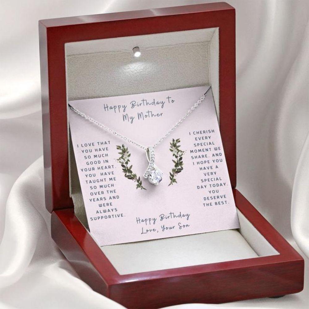 Mom Necklace, Gift To Mom “ Necklace For Mom “ Gift Necklace Message Card “ Birthday To My Mom “ Mother From Son