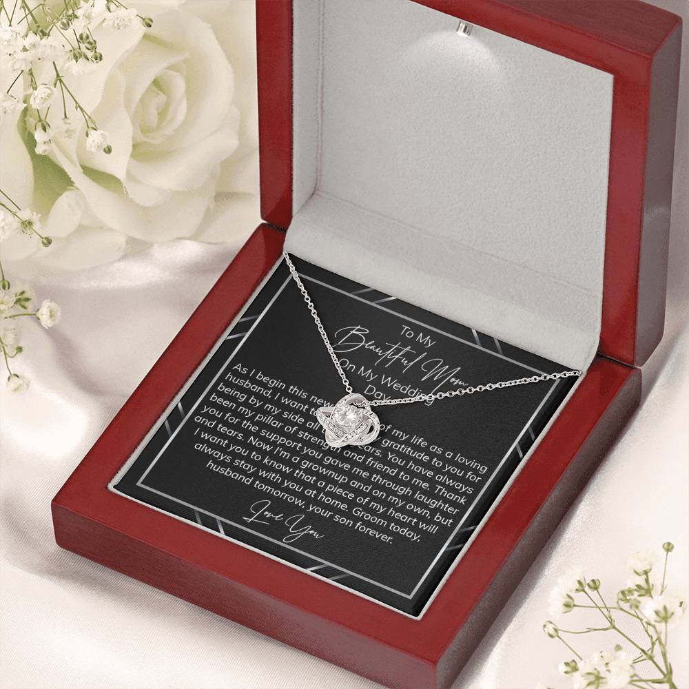 Mom Necklace, Groom To Mother Gift From Son On His Wedding Day