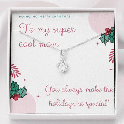 Mom Necklace, Happy Holidays To My Cool Mom Heart Necklace