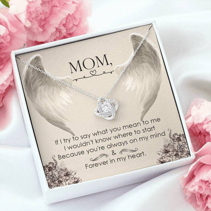 Mom Necklace, Love Knot Necklace Gift For Mom Forever In My Heart