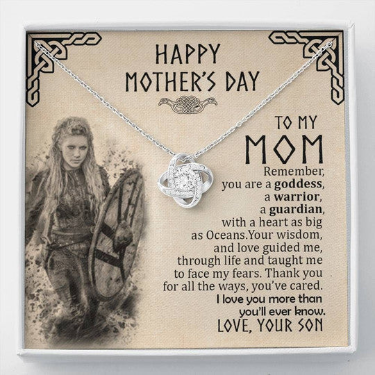 MOM NECKLACE, LOVE KNOT NECKLACE VIKING SON GIFT FOR MOM YOU'RE MY GUARDIAN