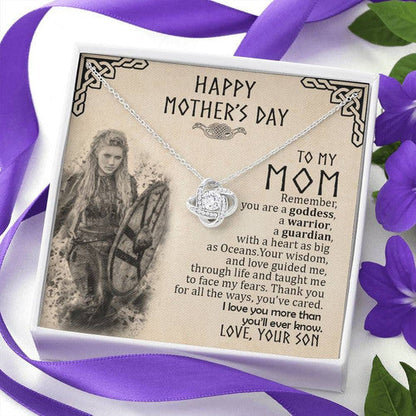 Mom Necklace, Love Knot Necklace Viking Son Gift For Mom You’Re My Guardian