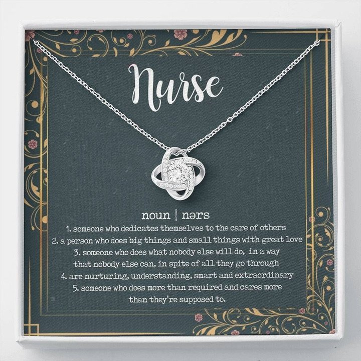 MOM NECKLACE, LOVELY GIFT FOR MOM NURSE NOUN LOVE KNOT NECKLACE