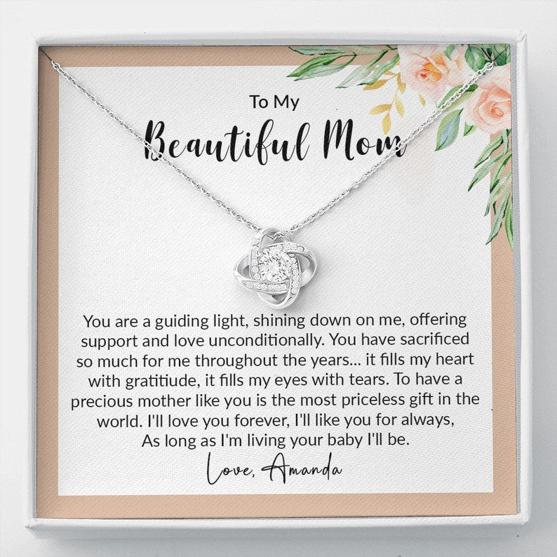 Mom Necklace, Mom Christmas Necklace From Daughter, Personalized Gift For Mom From Daughter For Christmas, Mom Christmas Necklace From Daughter