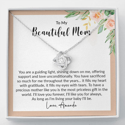 Mom Necklace, Mom Christmas Necklace From Daughter, Personalized Gift For Mom From Daughter For Christmas, Mom Christmas Necklace From Daughter