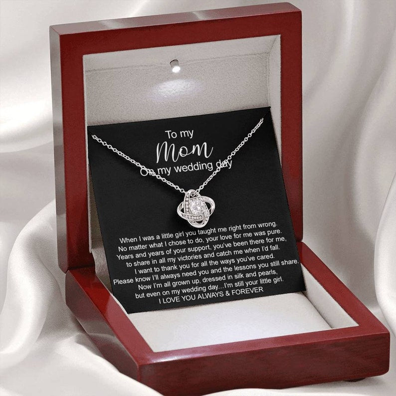 Mom Necklace, Mom Of The Bride Gift From Daughter, Mom Wedding Gift From Bride, Mother Of The Bride Necklace, Mom Wedding Day Gift Necklace