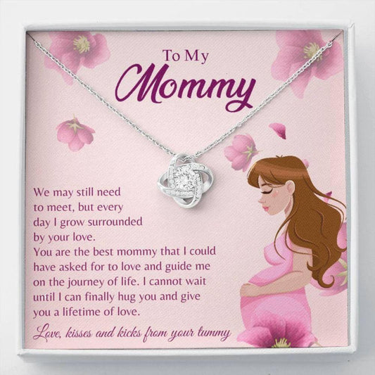 Mom Necklace, Mom To Be Necklace - Cute Pregnancy Gift - Sweet Baby Necklace - New Baby Card - Gift From Baby - Love To Mommy