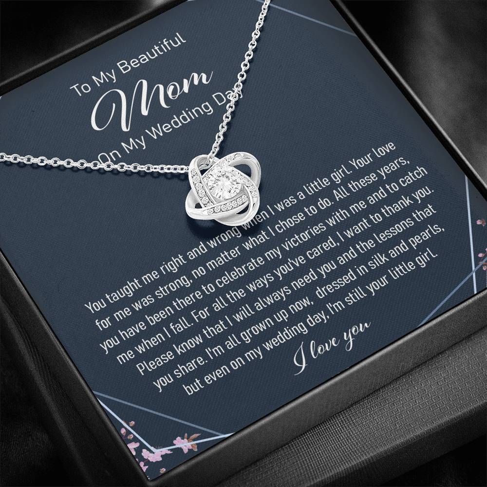 Mom Necklace, Mother Of The Bride Gift From Daughter Love Knot Necklace