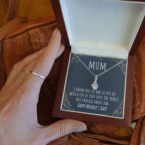 Mom Necklace, Mum Gift Mother’S Day Alluring Necklace Funny Crap Over The Years Message Card Fun Present From Daughter Or Son