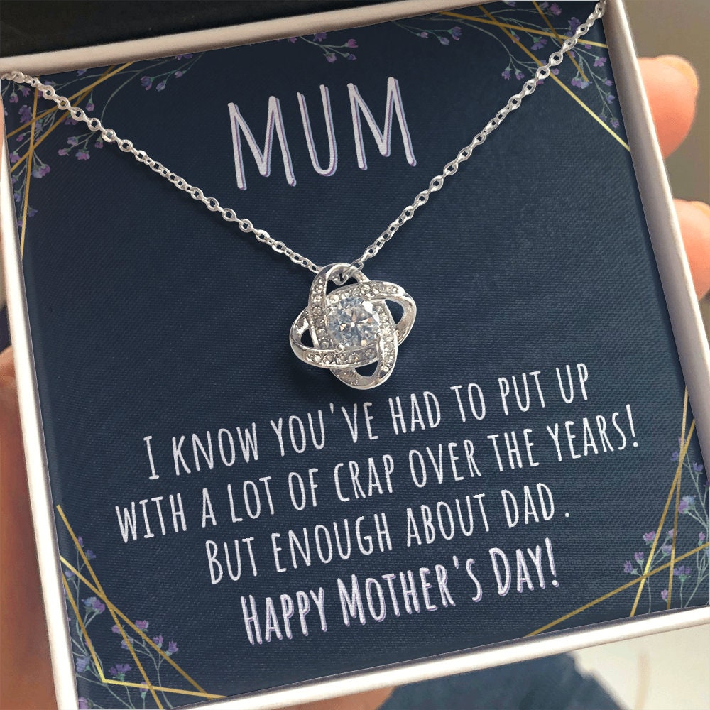 Mom Necklace, Mum Gift Mother’S Day Love Knot Necklace, Gift For Mom