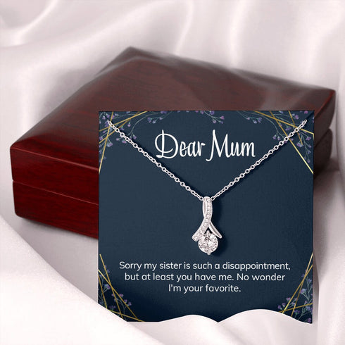 Mom Necklace, Mum Mother’S Day Necklace Alluring Necklace Funny Sister Disappointment Message Card Fun Present From Daughter Or Son