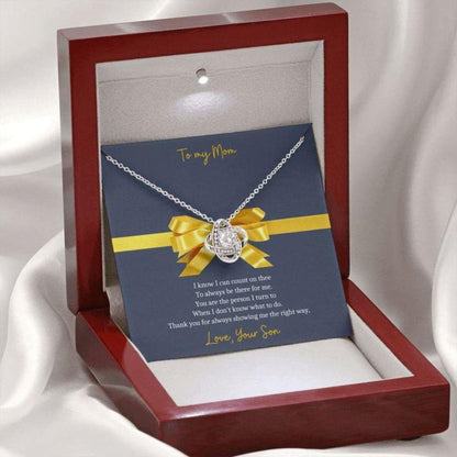 Mom Necklace “ Necklace For Mom “ Gift Necklace Message Card “ To Mom From Son Yellow Bow