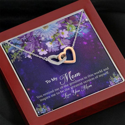 Mom Necklace “ Necklace For Mom “ Gift Necklace To My Mom Purple Flowers