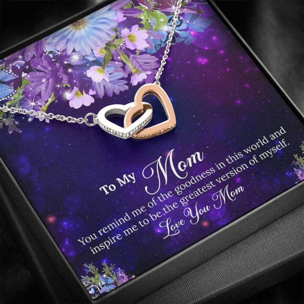 Mom Necklace - Necklace For Mom - Gift Necklace To My Mom Purple Flowers 