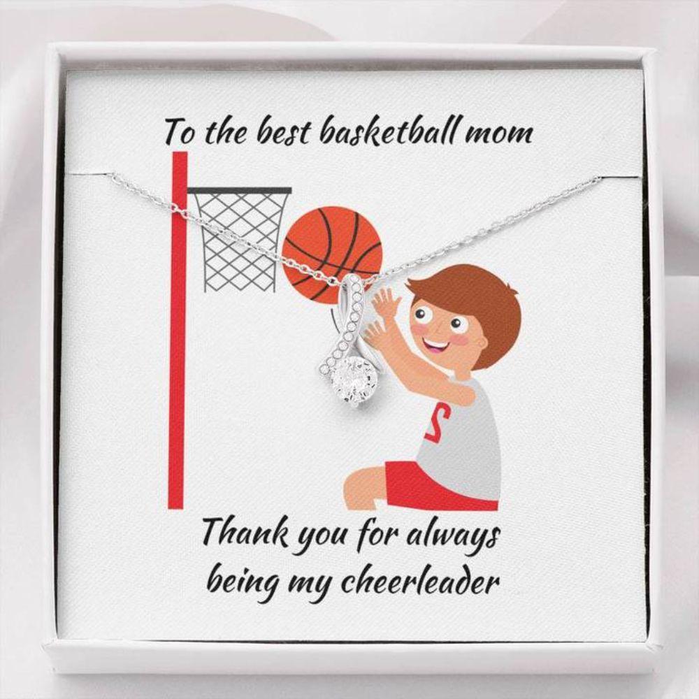 Mom Necklace - Necklace For Mom - Gift Necklace With Message Card Basketball Mom The 