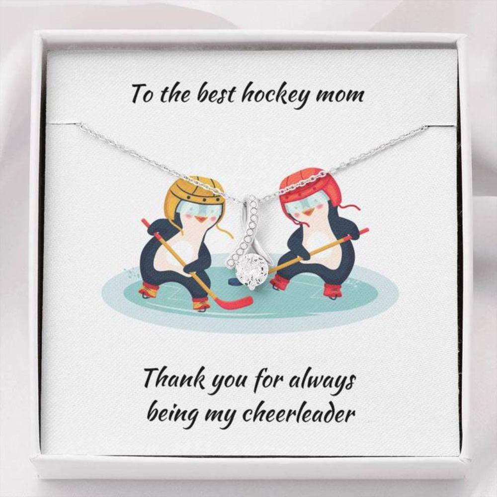 Mom Necklace - Necklace For Mom - Gift Necklace With Message Card Hockey Mom