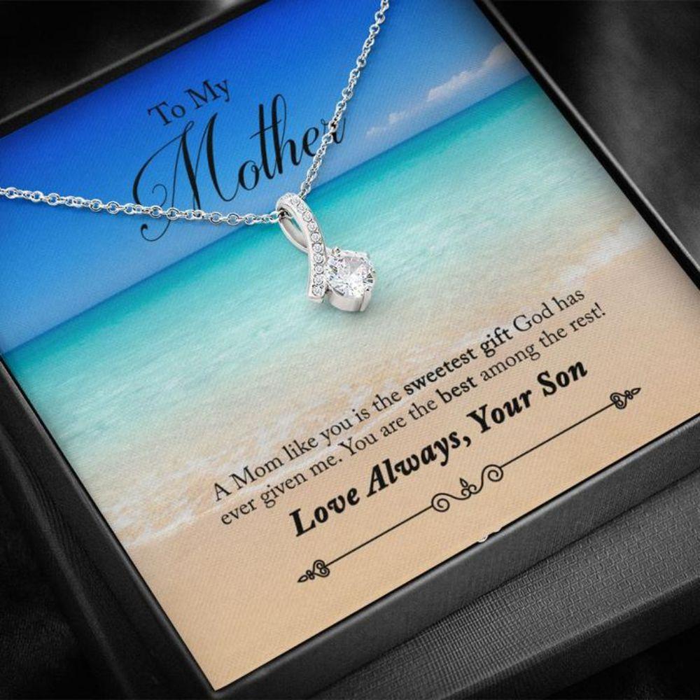Mom Necklace “ Necklace For Mom “ Gift Necklace With Message Card Mom Beach