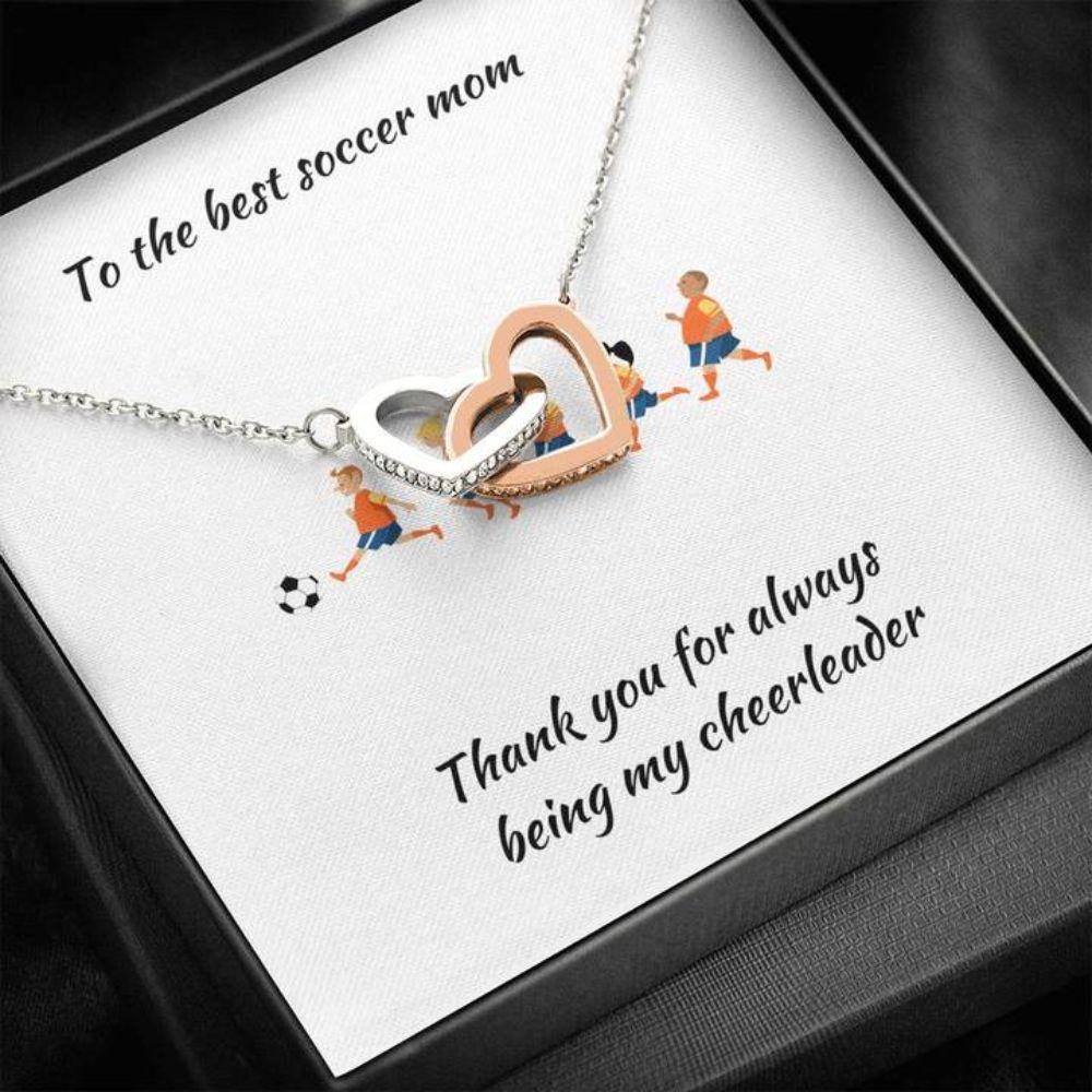 Mom Necklace - Necklace For Mom - Gift Necklace With Message Card Soccer Mom