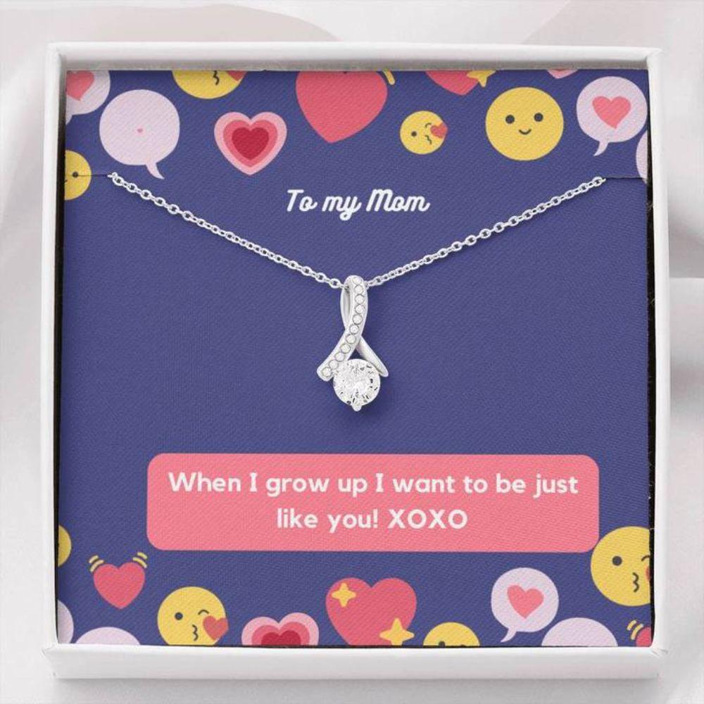 Mom Necklace - Necklace For Mom - Gift Necklace With Message Card To Mom From Kid The