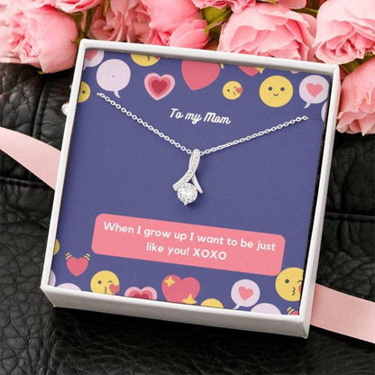Mom Necklace “ Necklace For Mom “ Gift Necklace With Message Card To Mom From Kid The
