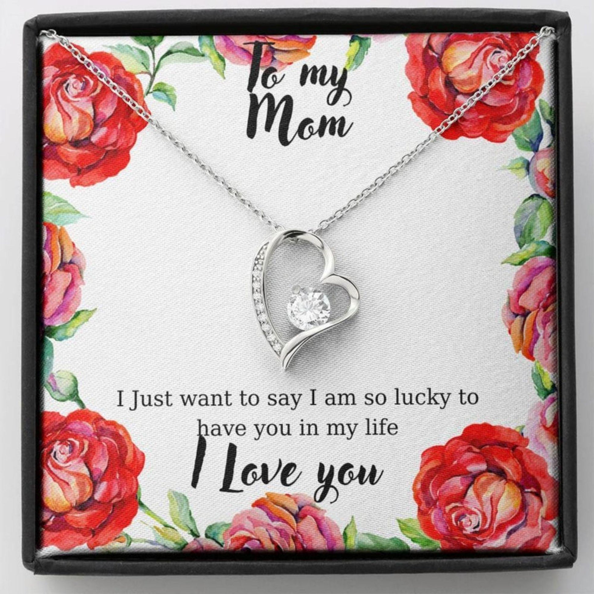 Mom Necklace, Necklace For Mom, Gifts For Mom, Heart Necklace For My Mom,Valentines Day Necklace For Mom
