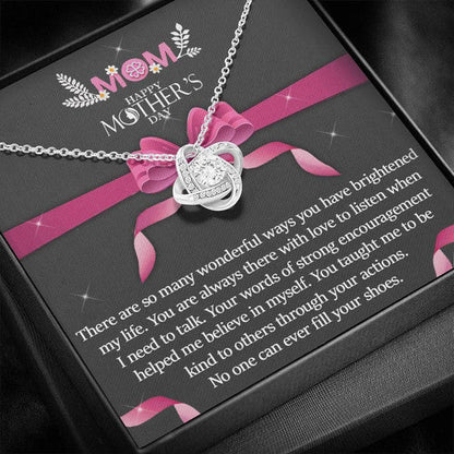 Mom Necklace, No One Can Ever Fill Your Shoes Gift For Mom Love Knot Necklace