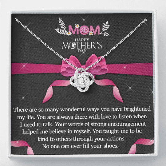 MOM NECKLACE, NO ONE CAN EVER FILL YOUR SHOES GIFT FOR MOM LOVE KNOT NECKLACE