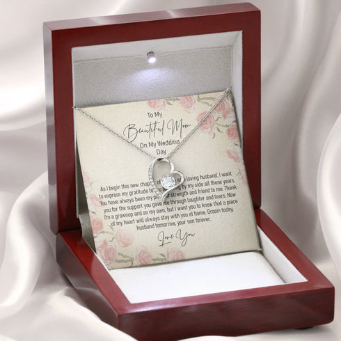 Mom Necklace, Son To Mother Gift From Groom To Mom On His Wedding Day