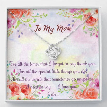 MOM NECKLACE, SPRING SEASON BACKGROUND GIFT FOR MOM LOVE KNOT NECKLACE THANK YOU