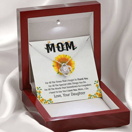 Mom Necklace, Thank You For All The Times Gift For Mom Love Knot Necklace
