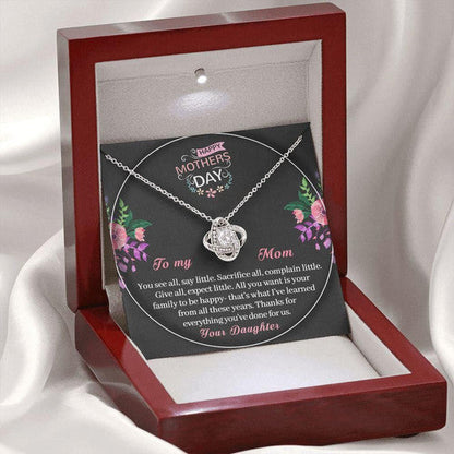 Mom Necklace, Thanks For Everything You’Ve Done For Us Gift For Mom Love Knot Necklace
