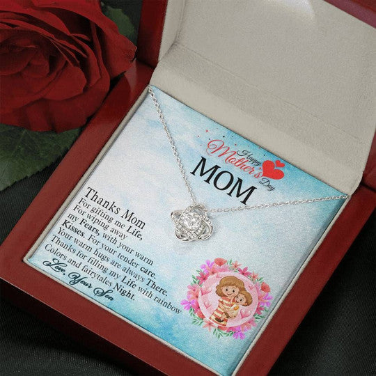 Mom Necklace, Thanks For Filling My Life With Rainbow And Colors Gift For Mom Necklace